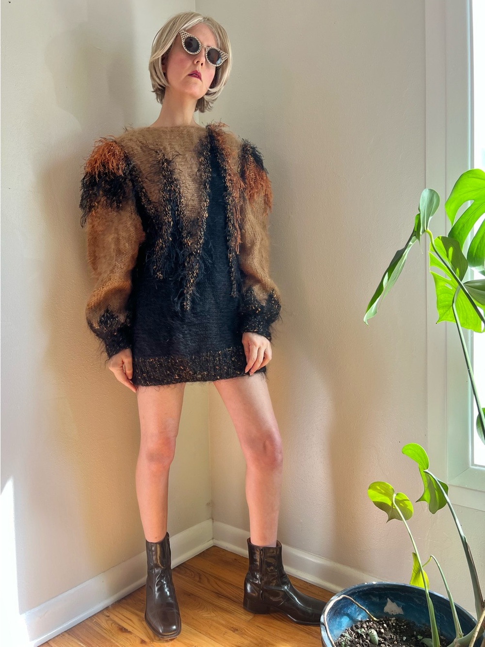 Mohair Maximalist Fuzzy Knit Oversized Sweater - Picture 4 of 12